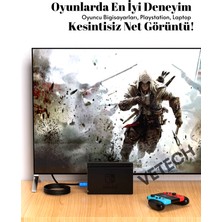 Vetech 4K HDMI Kablosu Hdtv 2.0V Oyuncu Bilgisayarı, Playstation, Xbox, Notebook Için