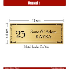 Plaket Home Kişiye Özel Kaliteli Yapışkanlı Metal Kapı Isimliği