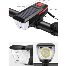 Alfa Life Marketing Solar USB Şarjlı Kornalı Bisiklet Lambası
