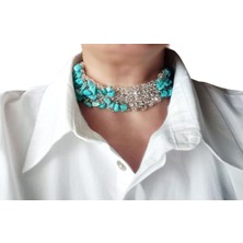 Moonaja Doğal Taş Kolye ve Doğal Taş Bileklik Seti Turkuaz- Firuze Doğal Taş Kolye ve Bileklik