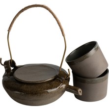 Toganoo Tea Stoneware Demlik ve Bardak Seti Otantik Zen Demlik Set 350 ml