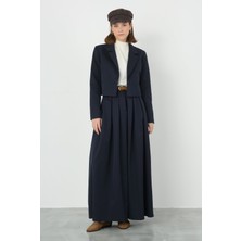 Crop Blazer Ceket Koyu Lacivert