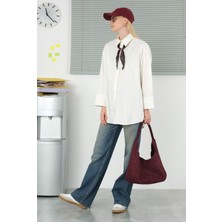 HE-QA Poplin Gömlek Kısa Ekru