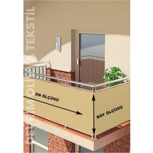 Devrim Çeyiz Tekstil Kahve-Beyaz Balkon Demiri Perdesi ve Korkuluk Perdesi