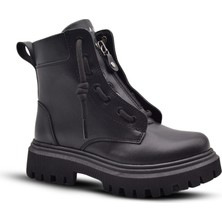 Kids A More Rebecca Bağcıklı ve Fermuarlı Kız Çocuk Bot Siyah