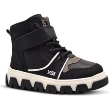 Kids A More Urban Bağcıklı ve Fermuarlı Hakiki Deri Erkek Çocuk Bot Siyah