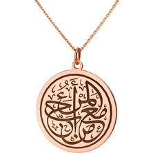 Gümüşcüm Nazar Dualı Rose Kaplama Gümüş Kolye