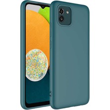 ZORE Galaxy A03 Kılıf Zore Mara Laaakan Kapak-Koyu Yeşil