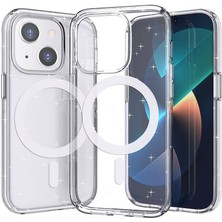 ZORE Apple iPhone 13 Kılıf Magsafe Şarj Özellikli Parlayan Simli Saydam Renkli Zore Allstar Kapak-Şeffaf