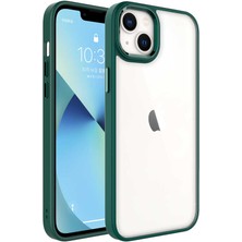 ZORE Apple iPhone 14 Plus Kılıf Zore Krom Kapak-Koyu Yeşil