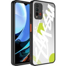 ZORE Xiaomi Redmi 9t Kılıf Aynalı Desenli Kamera Korumalı Parlak Zore Mirror Kapak-Yazı