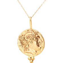 Gümüşcüm Antik Roma Parası Altın Kaplama Gümüş Kolye
