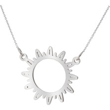 Gümüşcüm Güneş Figürü Gümüş Kolye