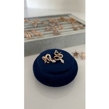 Su Perisi Takı Bijuteri Vip Seri Gold Yılan Küpe