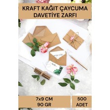 İstisna 500 Adet 7X9CM Kahverengi Çaycuma Kraft Zarf Düğün Davetiye Lüks Tebrik Kartı Mektup Mühür