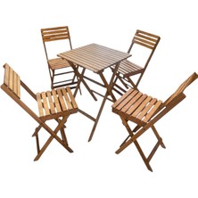 Zingal Design 4 1 Balkon Bahçe Mutfak Masa Sandalye Bistro Set Mindersiz