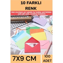 100 Adet 7x9 cm Kaliteli Canlı Renkli Doğum Günü Için Sevimli Mini Kart Davetiye Zarfları