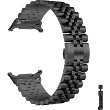 Alstrap Samsung Galaxy Watch 7 Ultra Uyumlu Rolex Tasarım Çelik Kordon