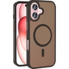 ZORE Apple iPhone 16 Kılıf Magsafe Şarj Özellikli Mat Arka Yüzey Zore Sio Kapak-Rose Gold