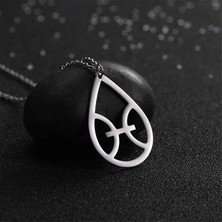 Gümüşcüm Damla Kesim Balık Burcu Gümüş Kolye