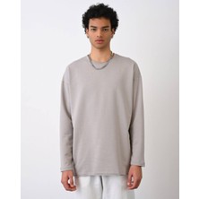 0 Yaka Oversize Basıc Sweat T-Shırt