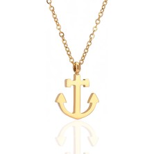 Gümüşcüm Çapa Altın Kaplama Gümüş Kolye