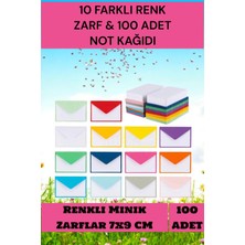 İstisna 100 Adet 7x9 cm Renkli Zarf ve Not Kağıdı Canlı Doğum Günü Için Sevimli Mini Kart Davetiye Zarfları