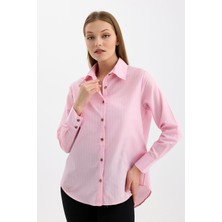 Sense Rahat Kalıp Uzun Kol Kadın Çizgili Gömlek | GML35705