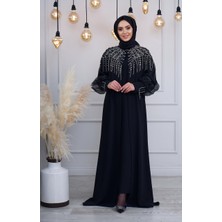 White Corner Abaya W2772 Siyah