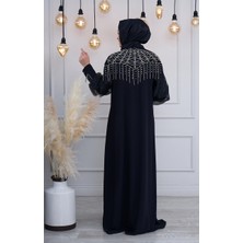 White Corner Abaya W2772 Siyah