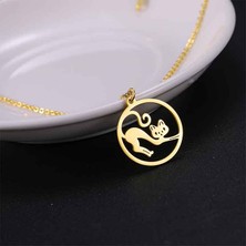 Gümüşcüm Sevimli Kedi Gümüş Kolye