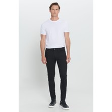 Altınyıldız Classics Erkek Siyah Ekstra Slim Fit Dar Kesim Rıss Pamuklu Esnek Denim Jean Kot Pantolon