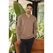 Blackspade Erkek Uzun Kol V Yaka Kahve Pijama Takımı C3T4N2O9