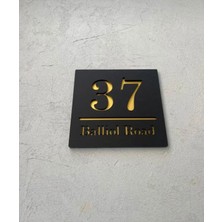 Yönline Basic Serisi Mat Siyah Kapı Numarası (Gold)