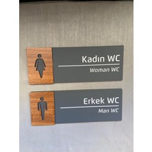 Yönline Ceviz Serisi Bay-Bayan Wc Kapı Isimliği