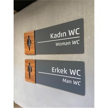 Yönline Ceviz Serisi Bay-Bayan Wc Kapı Isimliği