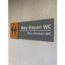 Yönline Ceviz Serisi Bay-Bayan Wc Kapı Isimliği