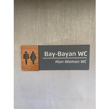 Yönline Ceviz Serisi Bay-Bayan Wc Kapı Isimliği