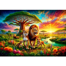 Art Puzzle Art Çocuk Aslan Ailesi 200 Parça Puzzle