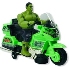 Shem Pilli Işıklı Sesli Motorlu Yeşil Dev Hulk - Motorcu Hulk Karakteri