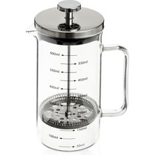 Tohana Çelik Kapaklı French Press - Gri / Şeffaf - 600 ml