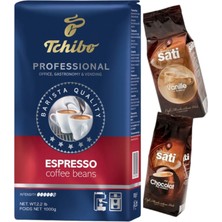 Tchibo Profesional Espresso Çekirdek Kahve 1kg+Les Cafes Sati Öğütülmüş Çikolata Aromalı Kahve 250GR+ÖGGÜTÜLMÜS  Vanilya Aromalı Kahve 250GR