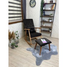 Asedia Trend Naturel Acı Kahve Kapitoneli Puflu Sallanan Sandalye