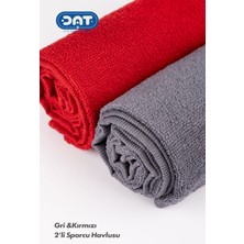 Dat35 Ikili Sporcu Havlu Seti Microfiber Gym Fitness Boks Plates Tenis Spor Havlusu 48x90cm