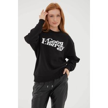 Fashion Friends Kadın Sweatshirt Siyah 24K0841K1