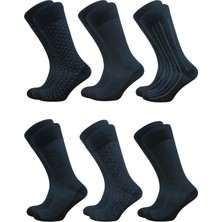 Mistero Socks 6 Çift Jakar Desenli Dikişsiz Bambu Erkek Soket Çorap Kutulu Gold Seri ( Business )