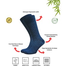 Mistero Socks 6 Çift Jakar Desenli Dikişsiz Bambu Erkek Soket Çorap Kutulu Gold Seri ( Business )