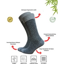 Mistero Socks 6 Çift Jakar Desenli Dikişsiz Bambu Erkek Soket Çorap Kutulu Gold Seri ( Business )