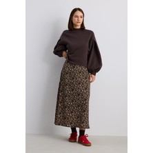 Babokah Kolları Pileli Balon Form Dik Yaka Sweatshirt