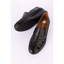 Gondol  Deri Topuk Dikenine Uygun Rahat Yazlık Ayakkabı ELNR.5834 - Siyah - 37